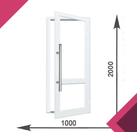 Алюминиевая маятниковая одностворчатая дверь 1000x2000