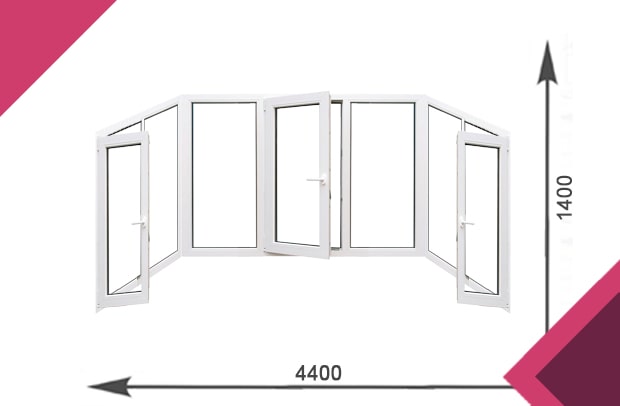 Эркерное окно 44000x1400 REHAU Blitz New
