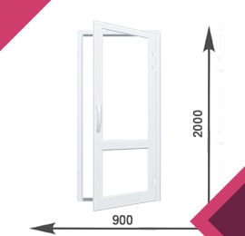 Алюминиевая одностворчатая дверь 900x2000