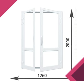 Алюминиевая штульповая дверь 1250x2000