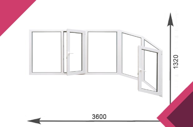 Балкон с однокамерным стеклопакетом 3600x1320