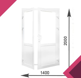Входная дверь штульповая 70 система 1400x2000